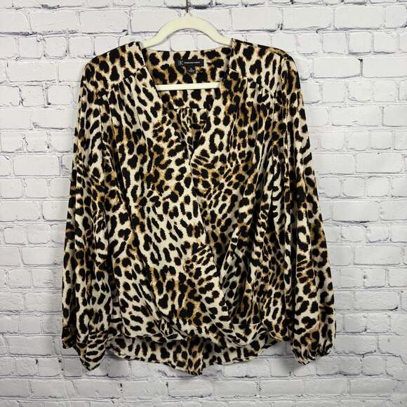 INC International Concepts Tops - INC International Concepts INC Leopard-Print Top Blouse Size Medium